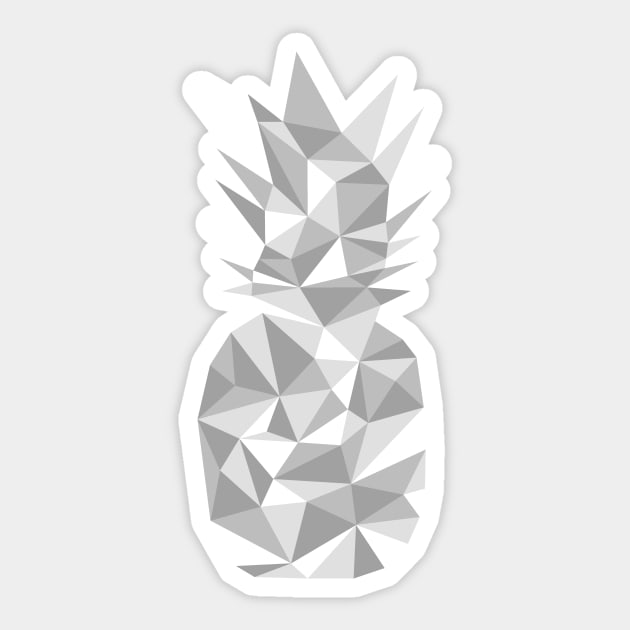 Pineapple Geometric (Silver) Sticker by SpareFilm